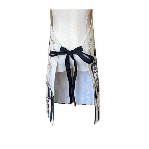 Bistro Paris Apron Graphic Striped Brasserie France Bow Striped Adjustable - Picture 6 of 9